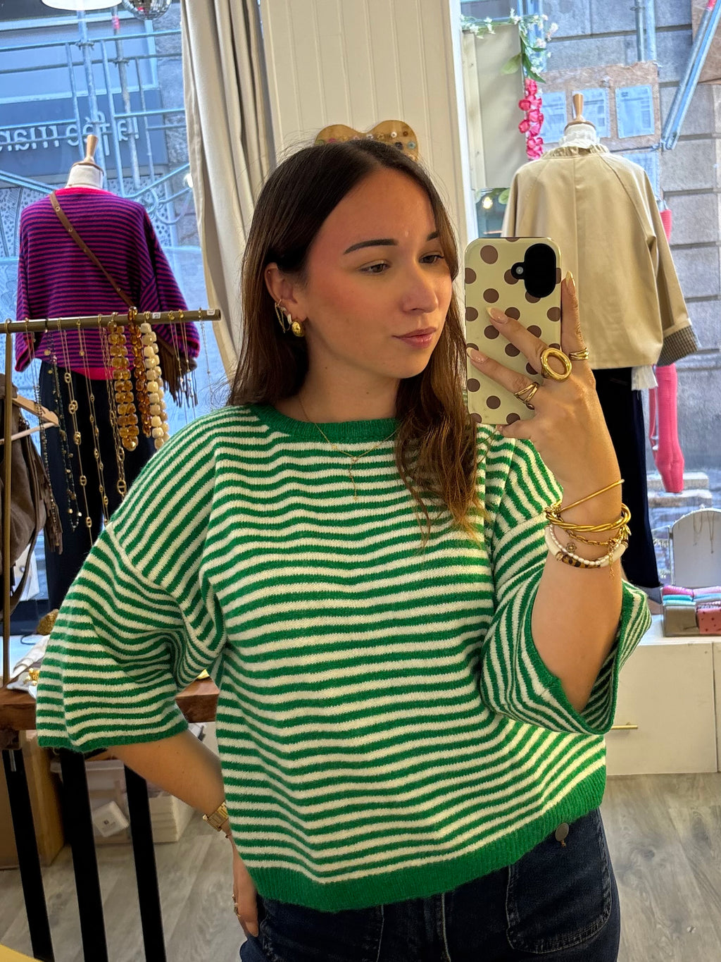 Pull Lili Vert/Blanc