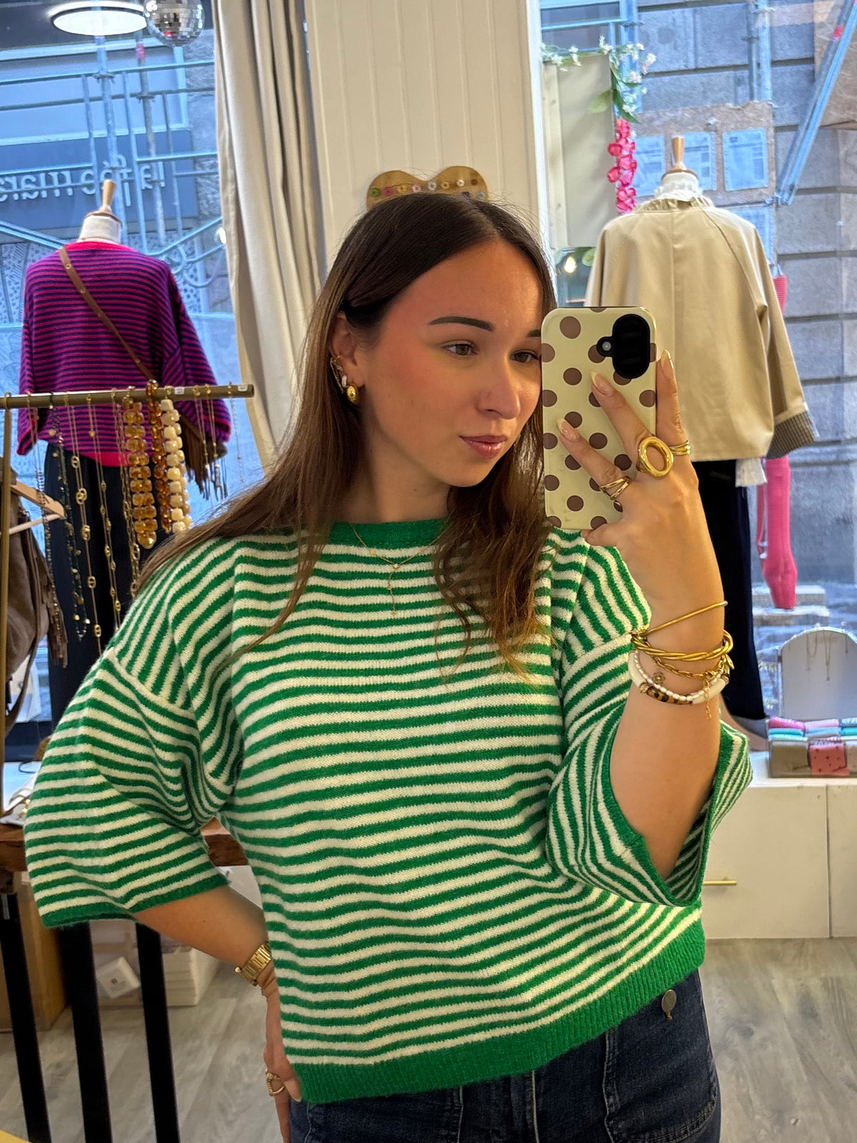 Pull Lili Vert/Blanc