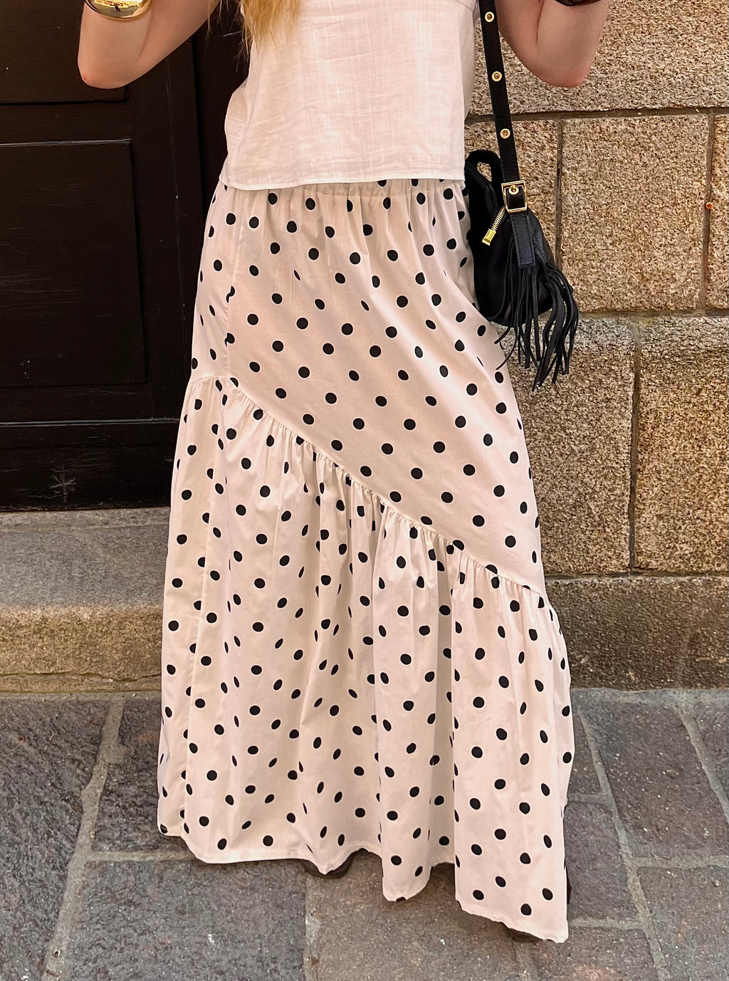 Jupe à pois Anna blanche