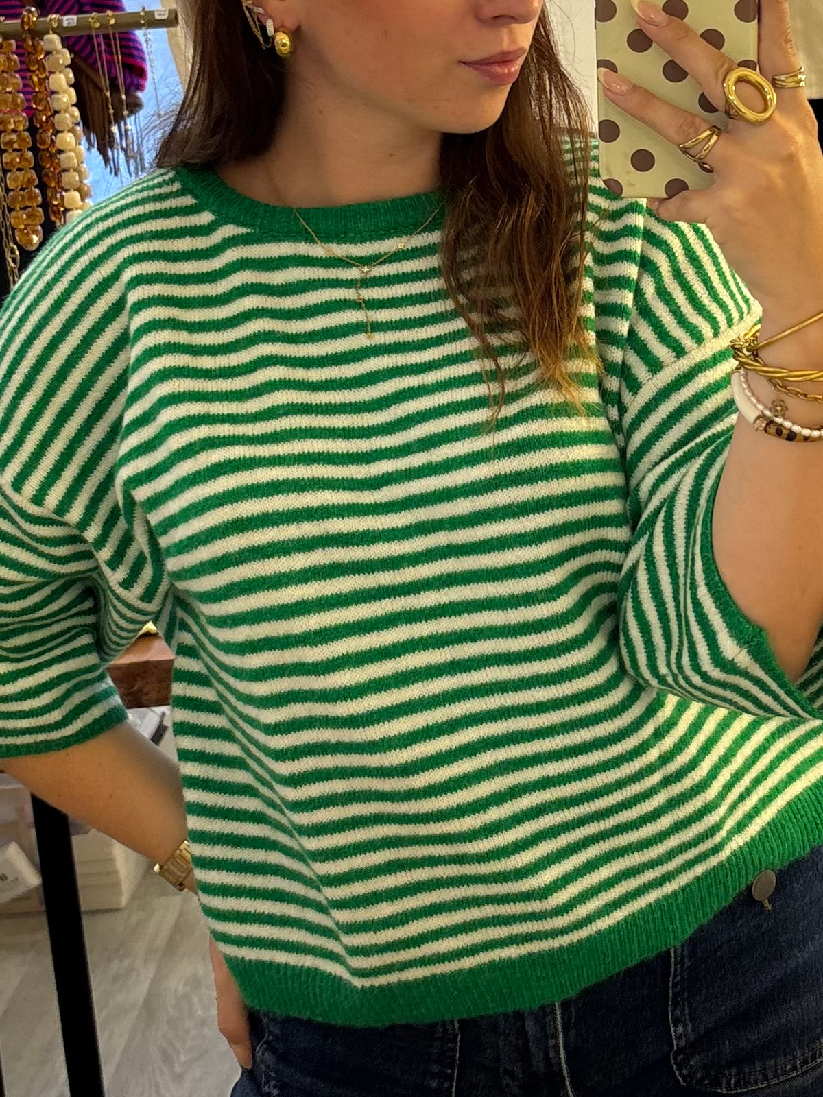 Pull Lili Vert/Blanc